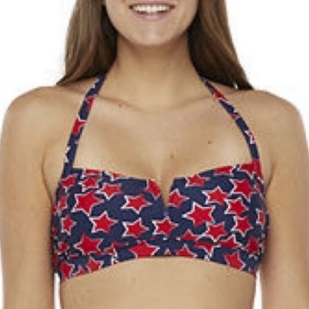 Peyton & Parker Blue Res Star Halter Neck Bikini Top